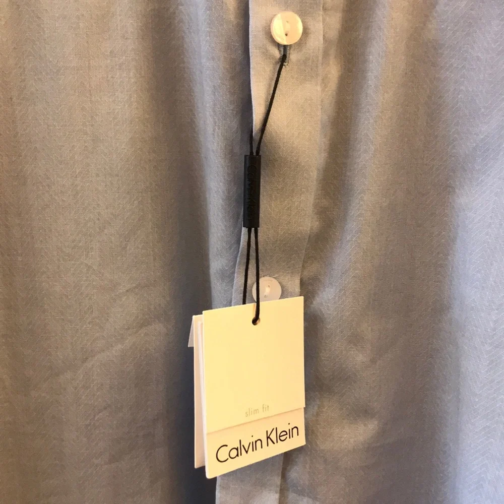 Calvin Klein Mens Slim Fit Dress Shirts - Picture 2 of 4